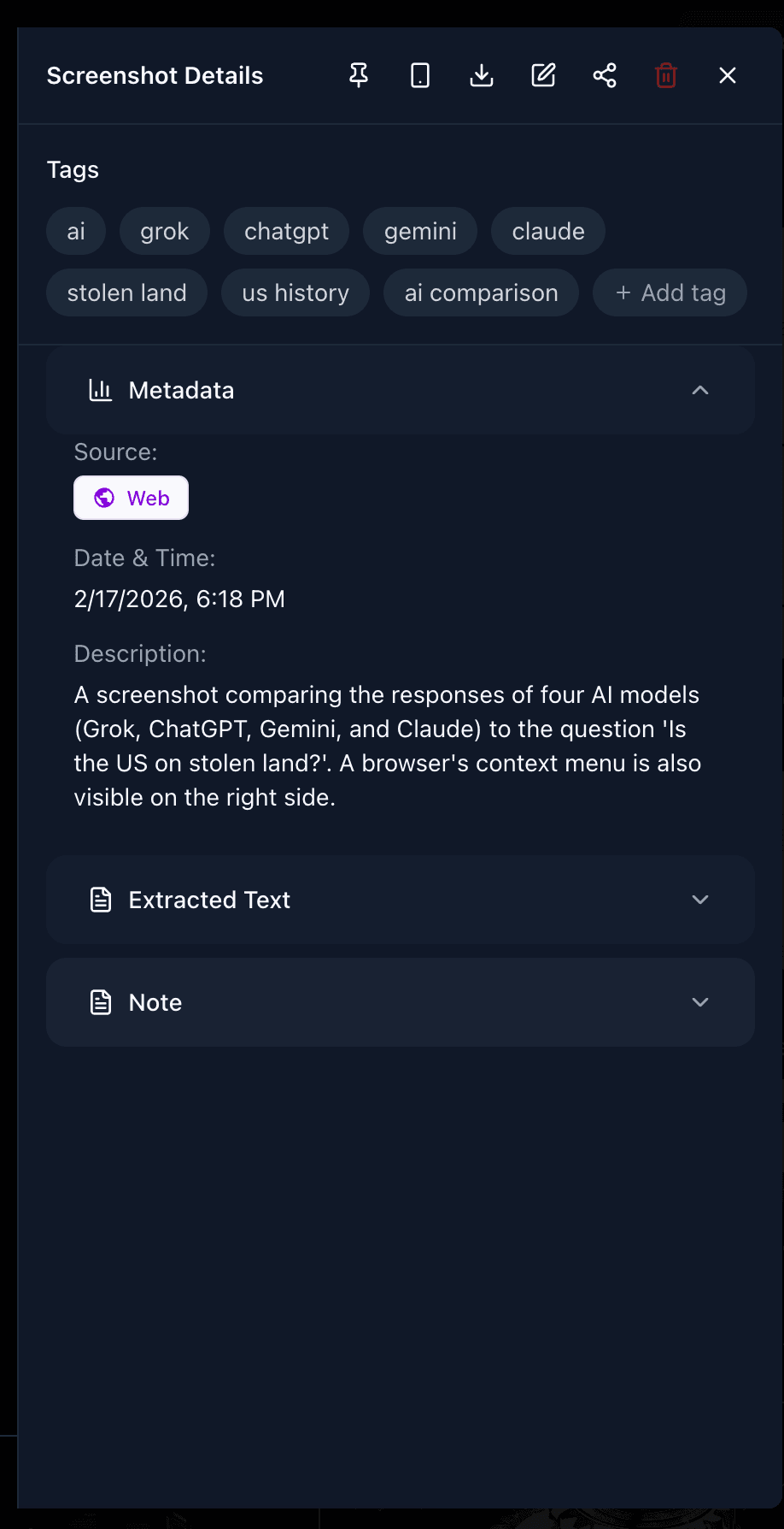 AI automatic tagging feature